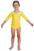 BODY DANZA LYCRA MANICA TRE QUARTI GIALLO BABY